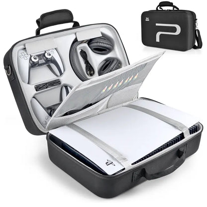 Hard Shell Carrying Case for PS5, Shockproof Travel Bag for Console & Accessories
