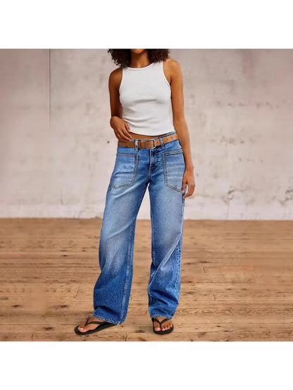 2026 Trendy Casual Stretch Jeans for Women, High-Waisted Straight Cut, Comfortable Fit, Versatile Style