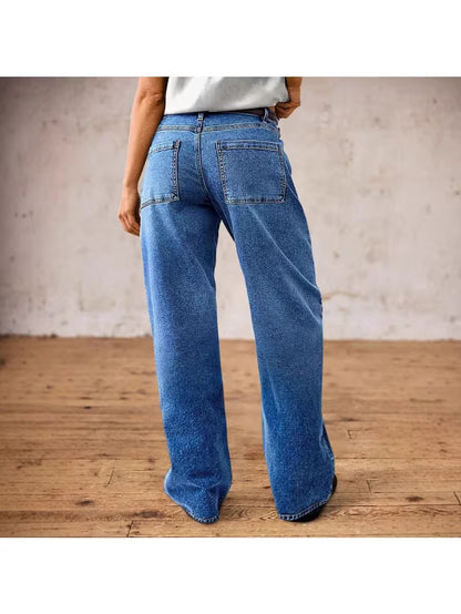 2026 Trendy Casual Stretch Jeans for Women, High-Waisted Straight Cut, Comfortable Fit, Versatile Style