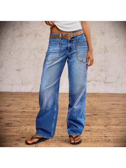 2026 Trendy Casual Stretch Jeans for Women, High-Waisted Straight Cut, Comfortable Fit, Versatile Style
