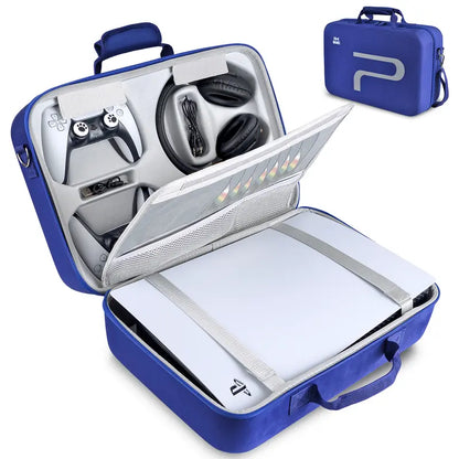 Hard Shell Carrying Case for PS5, Shockproof Travel Bag for Console & Accessories